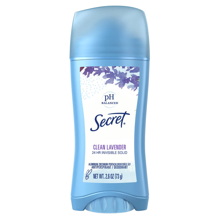 Secret Invisible Solid Antiperspirant Deodorant, Clean Lavender, 2.6 oz