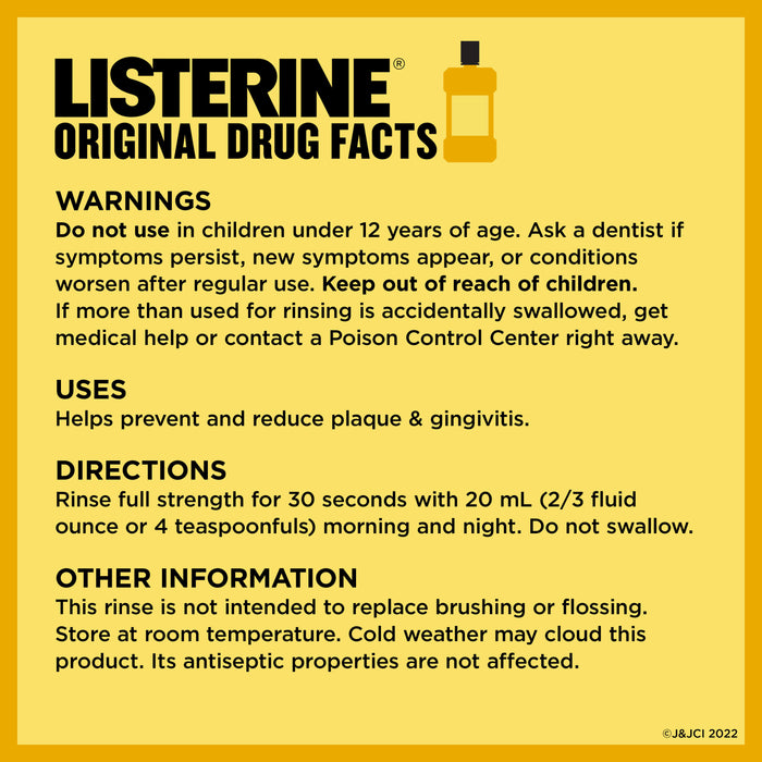 Listerine Original Antiseptic Mouthwash 1L