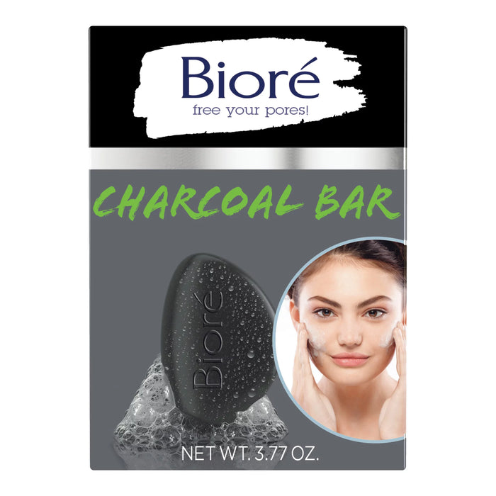 Biore Pore Penetrating Charcoal Bar for Gentle Exfoliation, Normal to Oily Skin, 3.77 Oz