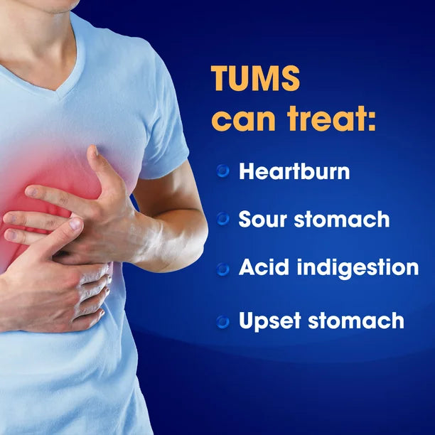 Tums for Heartburn, Extra Strength Antacid Tablets, Assorted Fruit, 96 Ct