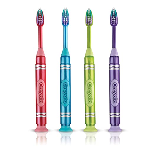 GUM Crayola Kids' Metallic Marker Toothbrush, Soft, Ages 5+, Assorted Colors, 3 Count