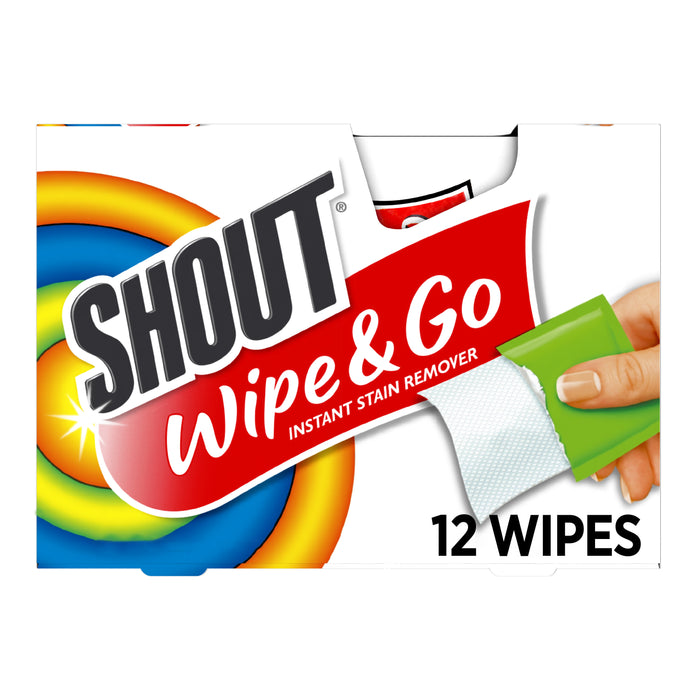 Shout Wipe & Go, Instant Stain Remover, 12 Wipes