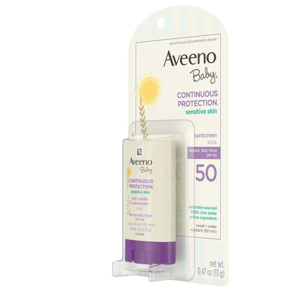 Aveeno Baby Sensitive Skin SPF 50 Mineral Sunscreen Stick  0.47 oz