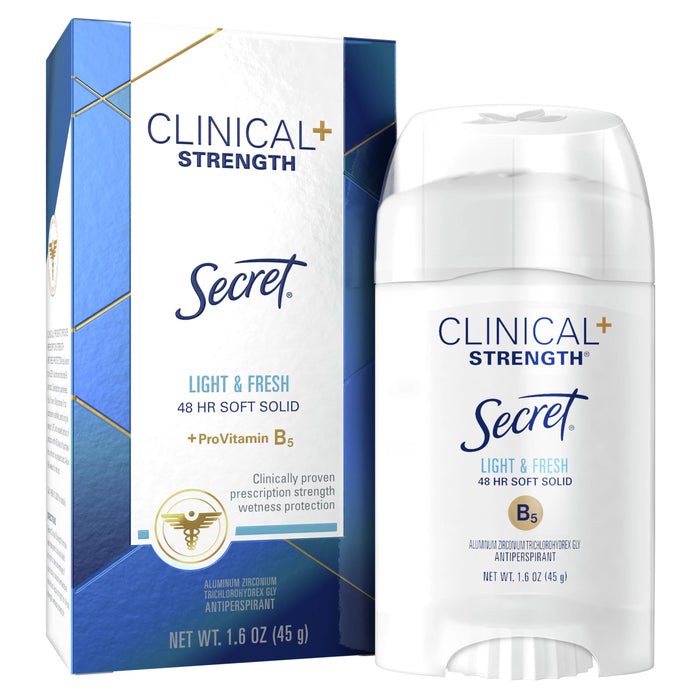 Secret Clinical Strength Soft Solid Antiperspirant and Deodorant, Light & Fresh 1.6 oz