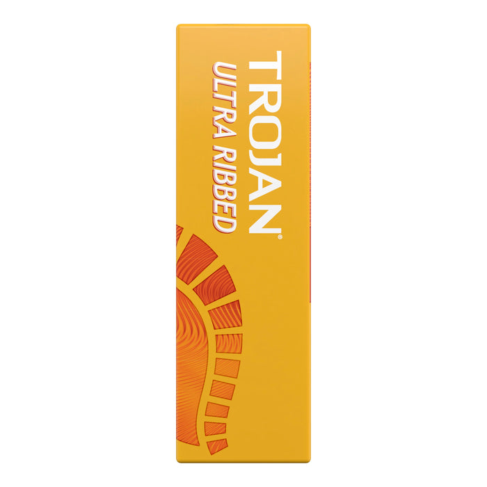 Trojan Ultra Ribbed Premium Lubricated Condoms - 12 Count