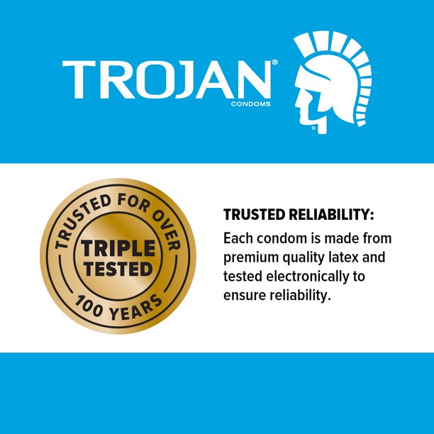 Trojan Ultra Ribbed Premium Lubricated Condoms - 12 Count