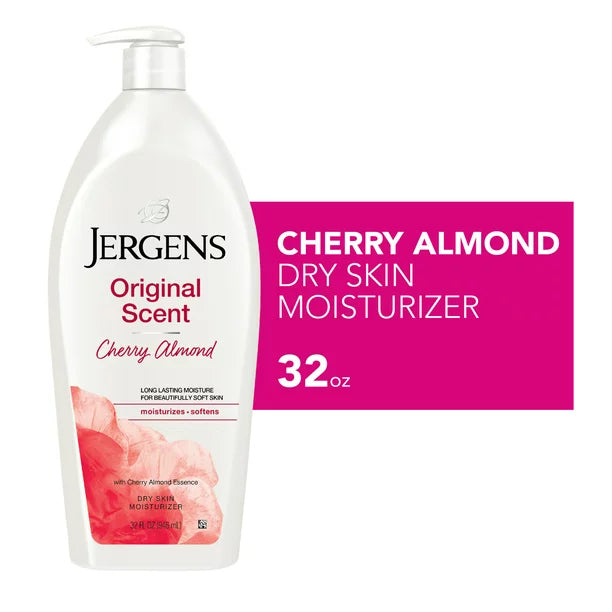 Jergens Original Scent Dry Skin Moisturizing Body Lotion, Cherry Almond Essence 32 fl oz