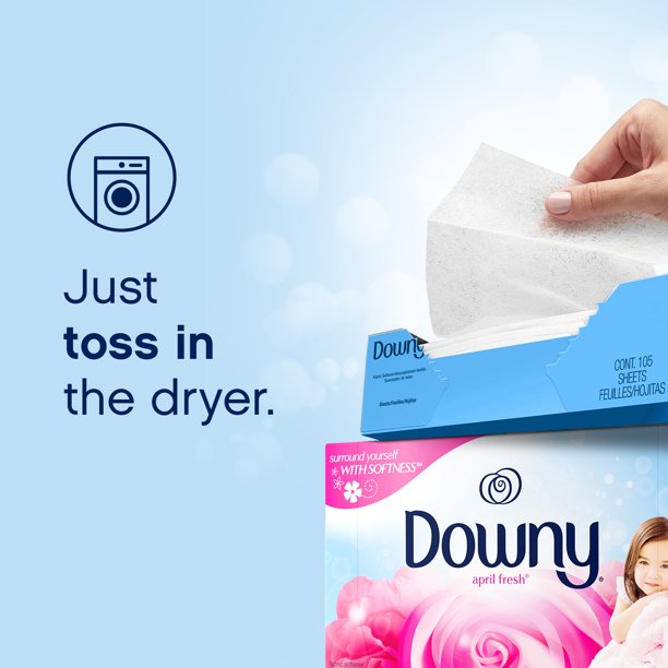 Downy April Fresh Fabric Softener Dryer Sheets, 34 count