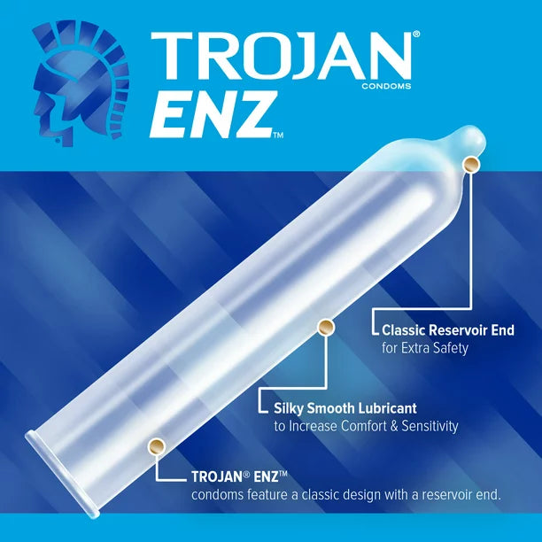 Trojan ENZ Premium Smooth Lubricated Condoms - 12 Count